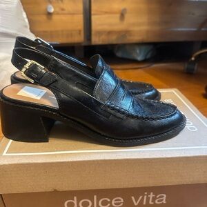 Dolce Vita High Slingback Leather Loafers